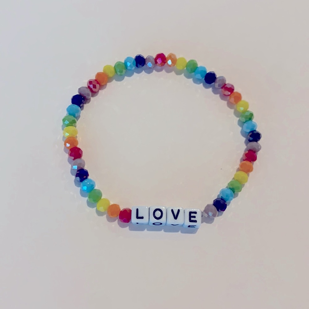 Love Rainbow Bead Bracelet